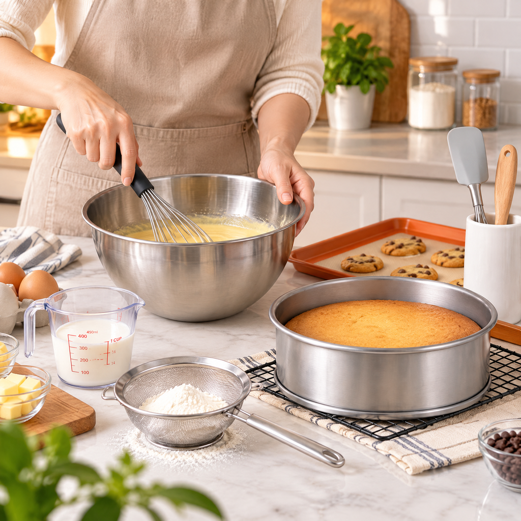 Zulqavi Baking Supplies Set, Mixing Bowls, Baking Mat, Measuring Cup & Baking Tools