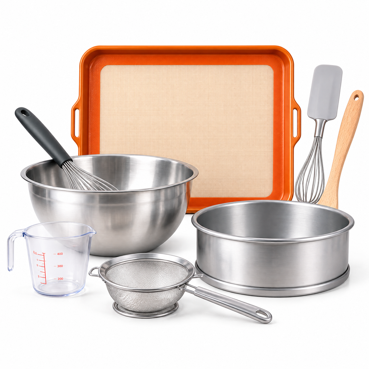 Zulqavi Baking Supplies Set, Mixing Bowls, Baking Mat, Measuring Cup & Baking Tools