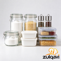 Zulqavi Food Storage Set, Glass Canisters & Airtight Plastic Containers